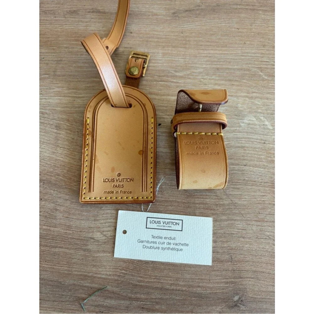 Authentic Louis Vuitton id tag and strap